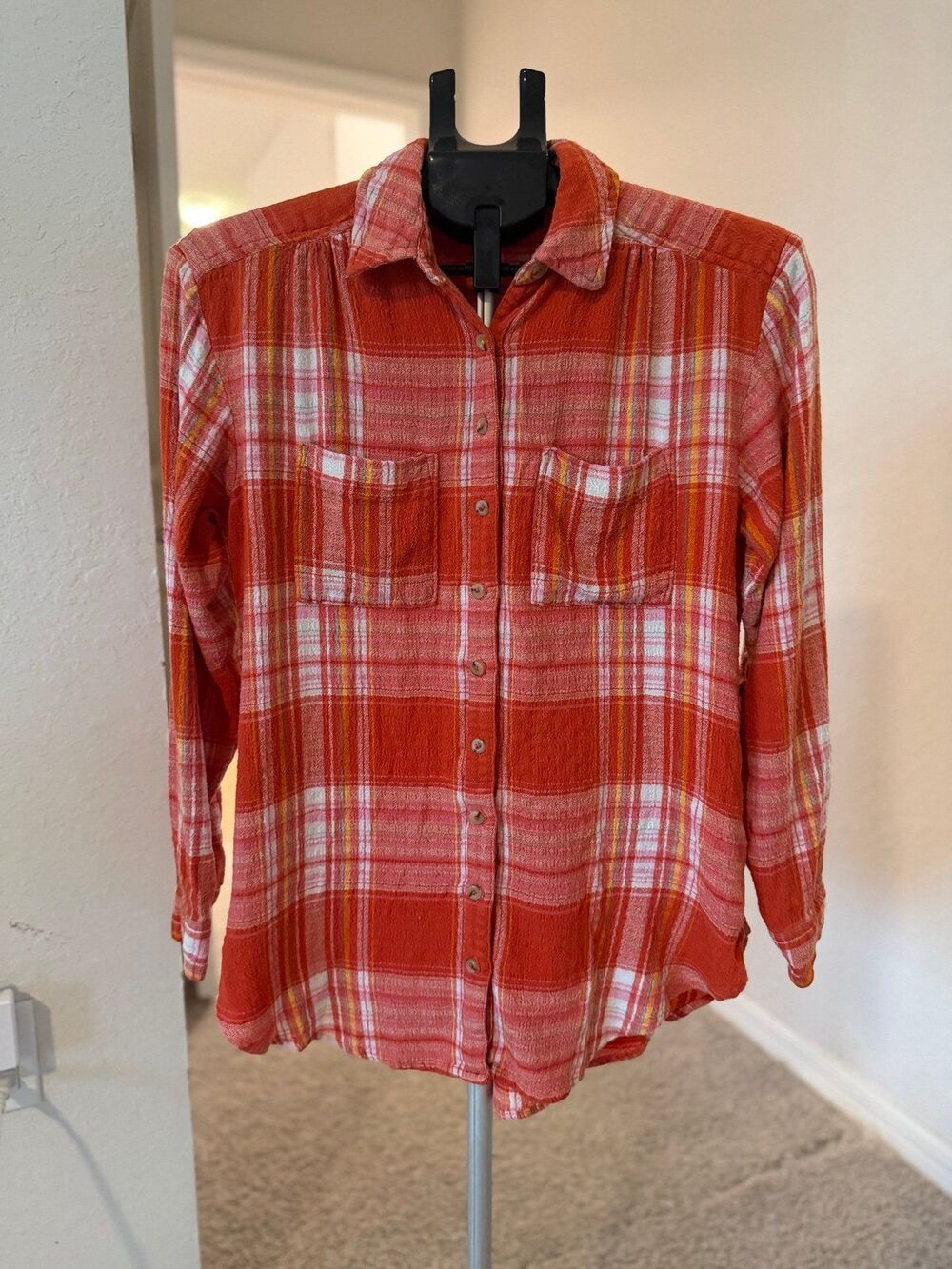 Pilcro Anthropologie Plaid Button Down Long Sleeve Shirt Women’s XS (Oversized)